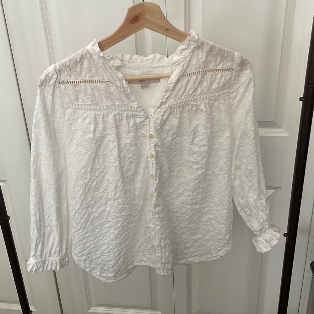 White blouse Loft size xxs petite